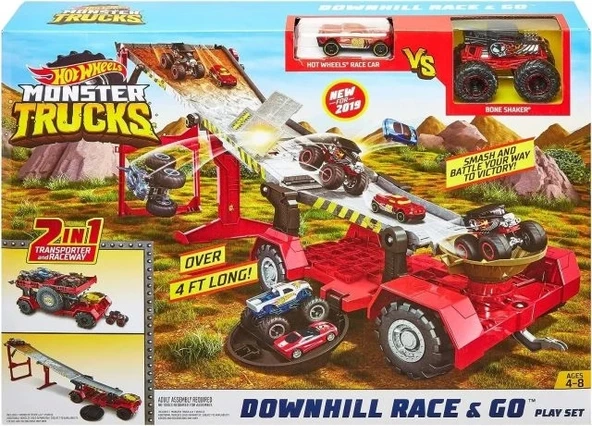 ​​Hot Wheels Monster Trucks Die-Cast Oyuncak Araba Race & Go Oyun Seti - 9