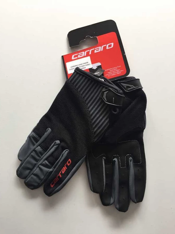 CARRARO UZUN PARMAK ELDİVEN SİYAH PK-3020 - SİYAH GRİ - LARGE