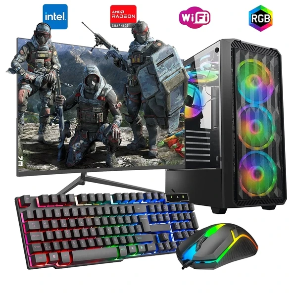 i7 14700F 16GB DDR4 1TB m2 8GB RX580 24" Monitörlü Oyun Bilgisayarı ürün görseli