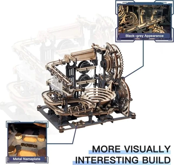 Robotime 3D Ahşap Puzzle Mekanik Dişli Model - 4