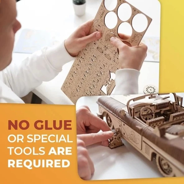 Ugears Mekanik Ahşap 3D Puzzle Araba Modeli - 4