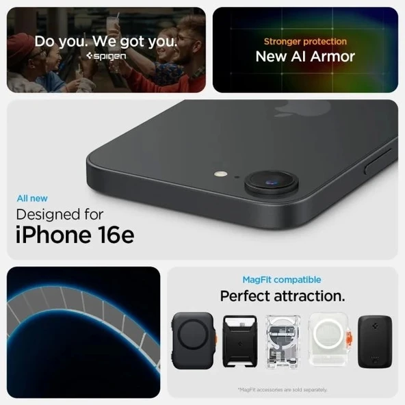 Spigen iphone 15 Pro Max Manyetik Tough Armor MagFit Kılıf Gunmetal iPhone 16E