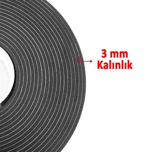 Yapışkanlı Araç Oto Ses Isı Yalıtım İzolasyon Bandı Bant Epidyen Sünger En 45 mm Kalın 3 mm 25 Metre - 4