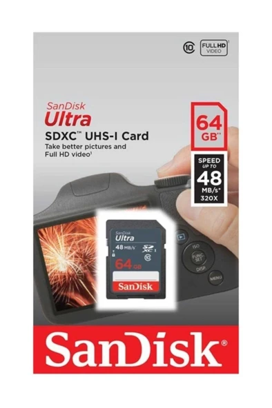 SanDisk 64 Gb Ultra Sdxc C10 48Mb/S Hafıza Kartı Sdsdunb-064G-Gn3In