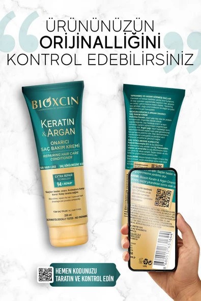 Bioxcin Keratin & Argan Onarıcı Saç Bakım Kremi 250 ml  -  Yıpranmış Ve Hassas Saçlar - 3