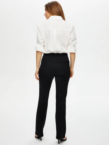 Faik Sönmez Minimalist Yüksek Bel Düz Kadın Pantolon - Günlük & İş - 9