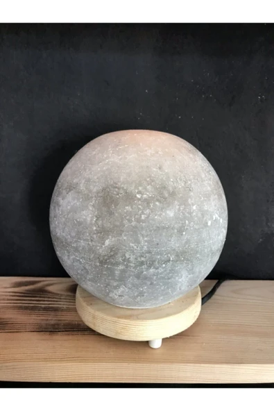 Küre Model Çankırı Tuz Lambası Gri Tuzdan 3,5 - 4 Kg. Ağırlığında Ve Açma Kapama Düğmeli - 3
