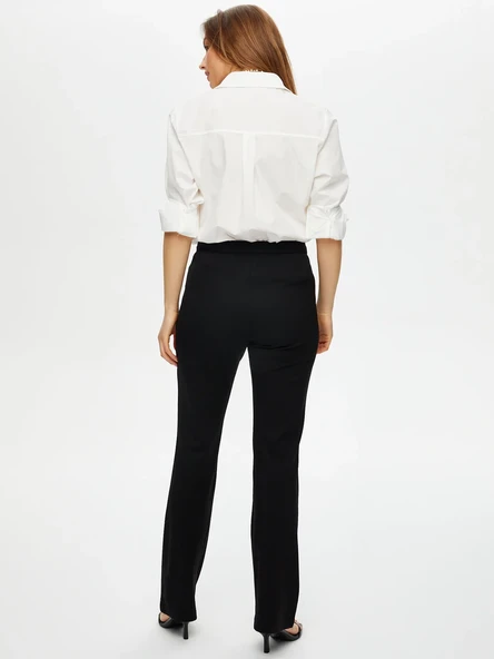 Faik Sönmez Minimalist Yüksek Bel Düz Kadın Pantolon - Günlük & İş - 4