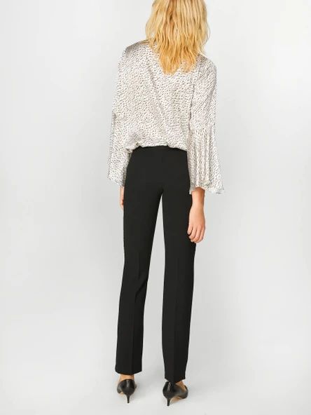 Faik Sönmez Minimalist Kadın Pantolon - Regular Fit - Yüksek Bel - 10