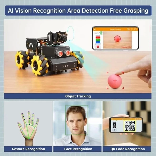AI Vision Raspberry Pi Robot Araç Kiti - 5
