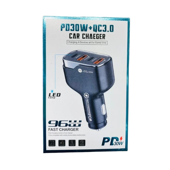 Araç tutacağı PD 30V QC araç şarj 69 W hızlı şarj