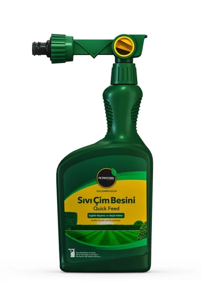 Petroturk Kullanımı Kolay Sıvı Çim Besini Quick Feed- 2’si bir arada Besleme ve Sulama 950Ml