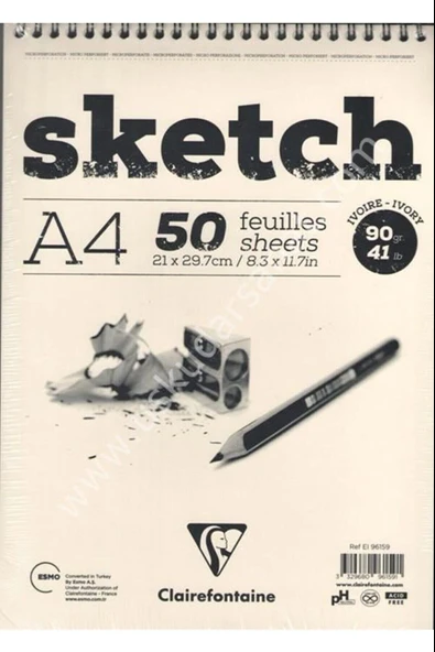 CLAIREF.ESKİZ BLOK SKETCH A4 90 GR 50 YP SPİRALLİ