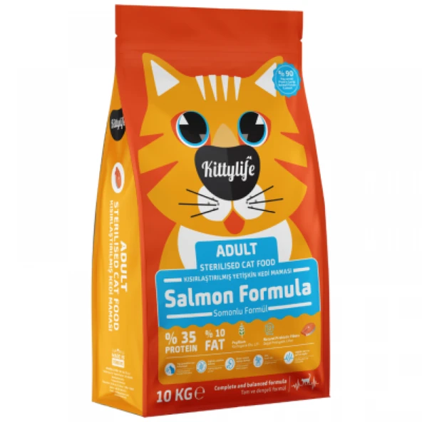 Kittylife Somonlu Super Premium Kısırlaştırılmış Kedi Maması 10 kg