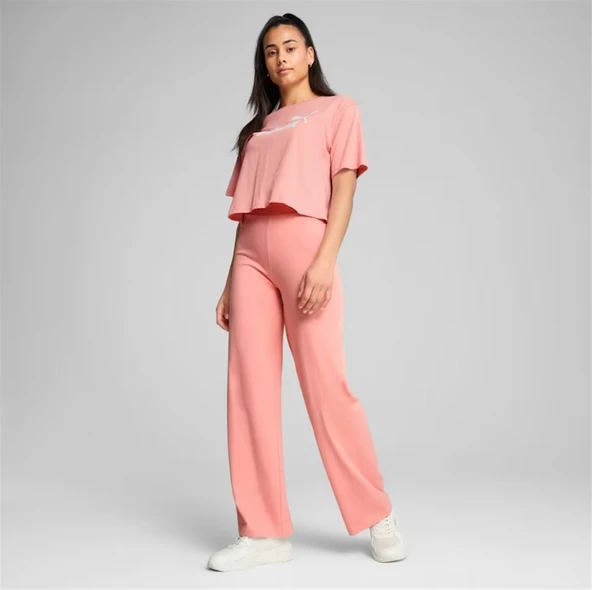 Puma Cropped No.1 Logo Tee Pembe Kadın Spor Tişört - 684972 18 - 3