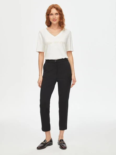 Faik Sönmez Minimalist Yüksek Bel 7/8 Kadın Pantolon - Modern Kesim - 2