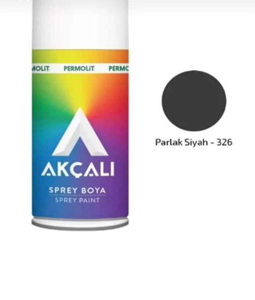 AKÇALI Tampon Sprey Boya 400 ml/ Parlak Siyah 326-Ral 9005