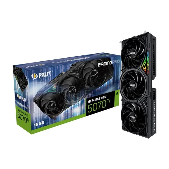 Palit Nvidia GeForce RTX5070Ti GAMINGPRO 16GB 256Bit GDDR7 Ekran Kartı NE7507T019T2-GB2031A