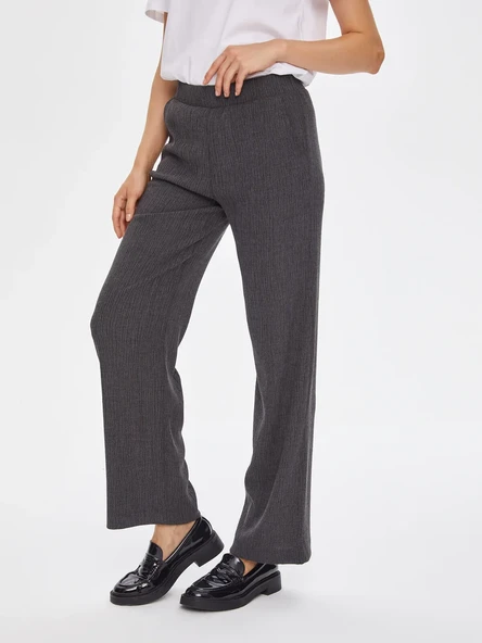 Faik Sönmez Kadın Yüksek Bel Regular Fit Pantolon - Minimalist Tarz - Resim 3