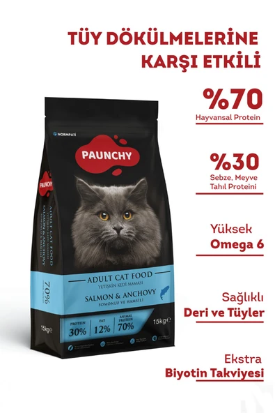 Paunchy Somonlu Yetişkin Kedi Maması 15 kg