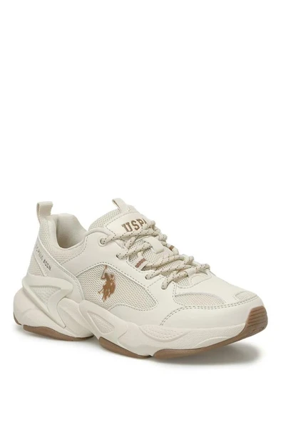 U.S.POLO ASSN MAYBE 5FX BEJ COMFORT CASUAL ANATOMİK SPOR AYAKKABISI - Resim 4