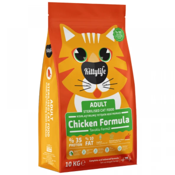 Kittylife Tavuklu Super Premium Kısırlaştırılmış Kedi Maması 10 kg