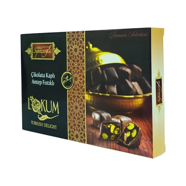 Çikolata Kaplı Antep Fıstıklı Lokum 300 Gr