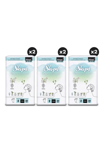 Sleepy Bio Natural Premium Plus Hijyenik Ped Mega Fırsat Paketi Uzun 120 Adet - Resim 3