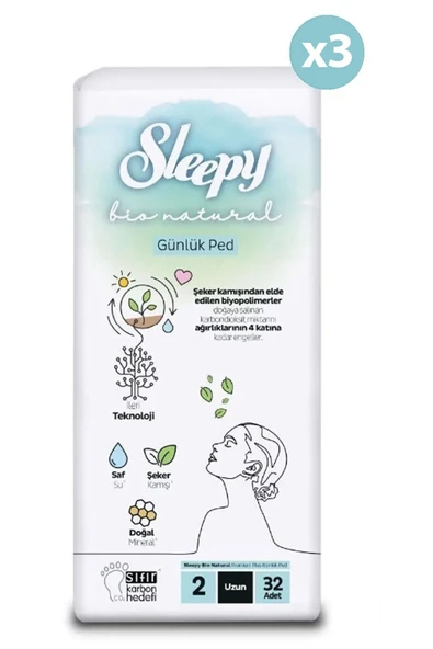 Sleepy Bio Natural Premium Plus Günlük Ped Uzun 96 Adet Ped ürün görseli