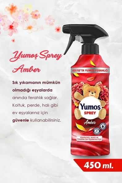 450 Ml Yıkanması Zor Eşyalar Yumoş Sprey Orkide, Sakura, Amber ve Lilyum ve ROSIE - Resim 2
