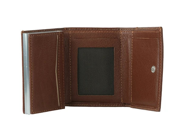 Bagacar Camel Bozuk Para Bölmeli Çıtçıtlı Hakiki Deri Mekanizmalı Kartlık Cüzdan - 6
