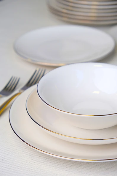 Tabak Evi Chic Altın Yaldız Porselen Yemek Takımı 24 Parça 6 Kişilik - 3
