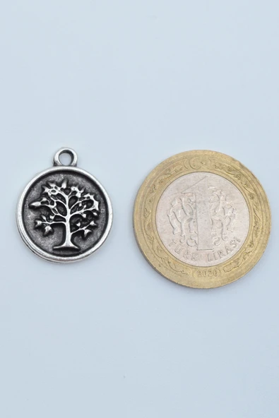 Minimal Hayat Ağacı Gümüş Kaplama Düz Zincir Kolye - Resim 4