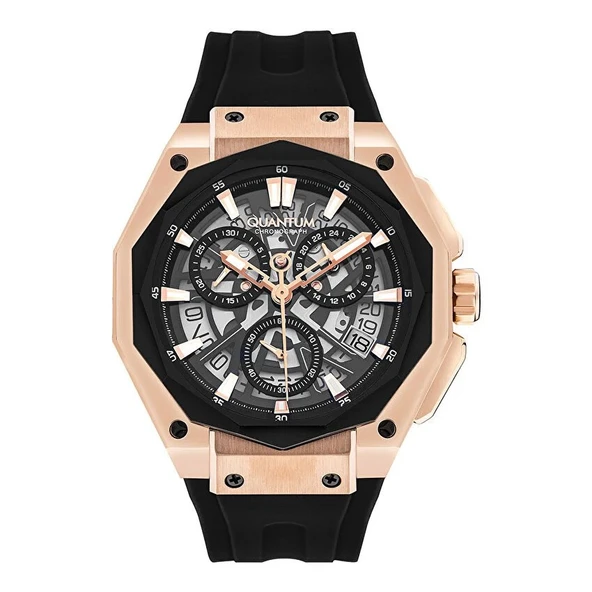 Quantum HNG1097.851 Quartz Silikon Siyah 47 mm Erkek Kol Saati