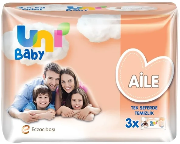 Uni Baby Islak Havlu Mendil Aile 52 Yaprak (15 Li Set) 780 Yaprak (5PK*3) - Resim 2