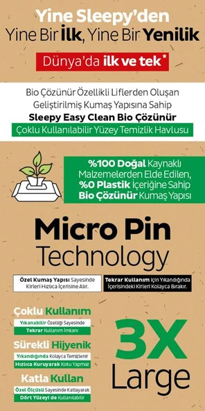 Sleepy Ecologic Yenidoğan Islak Bebek Havlusu 40'lı X 3 ve ROSIE - 2