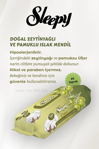 19 AL 16 ÖDE Sleepy Zeytinyağ ve Pamuk Islak Bebek Mendil 50'li ve ROSIE - 2