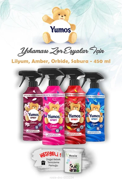 450 Ml Yıkanması Zor Eşyalar Yumoş Sprey Orkide, Sakura, Amber ve Lilyum ve ROSIE ürün görseli