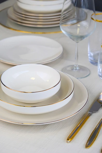 Tabak Evi Sofia Altın Yaldız Porselen Yemek Takımı 24 Parça 6 Kişilik - 4