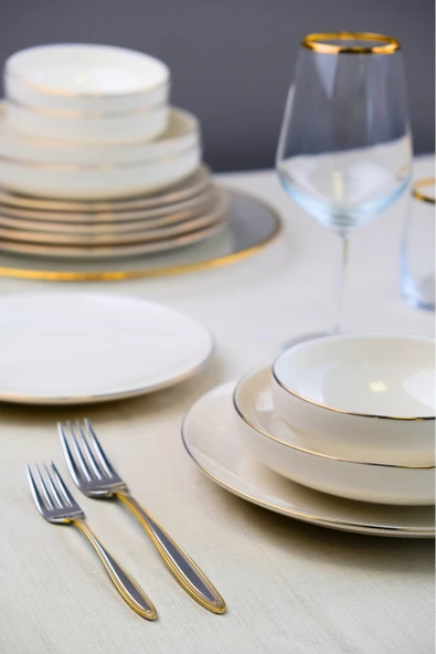 Tabak Evi Sofia Altın Yaldız Porselen Yemek Takımı 24 Parça 6 Kişilik - 2