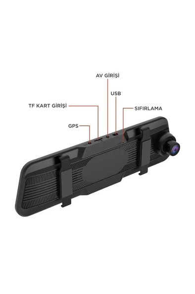 Lenovo M9/9903 Araç içi 9.6inç Dokunmatik Dikiz Ayna Wifi Gece Görüşü Ön İç ve Arka Araç Kamerası - 5