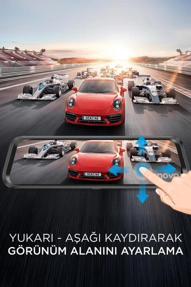 Lenovo V7/PLUS Siyah 1080P Araç içi 9.6inç Dokunmatik Dikiz Gece Görüşü Ön ve Arka Araç Kamerası - Resim 4