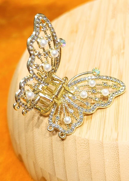 Monalisa Home Lüks Gösterişli İncili Parıltılı Metal Kıstırma  Toka ürün görseli