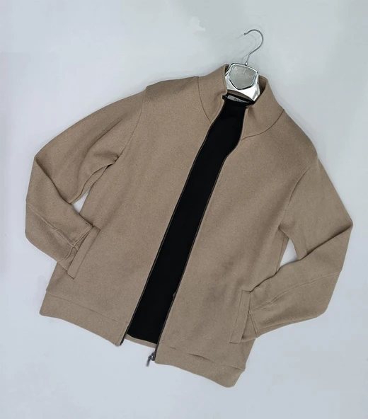 Baros Slim Fit Erkek Fermuarlı Triko Ceket - 2