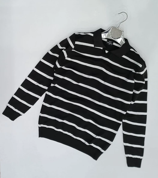 Polo Yaka Uzun Kol Erkek Örme Triko-7166