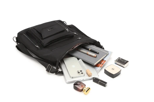 Saten Kumaş Hem Sırt Hem De Omuz Çantası 2129 - Resim 8