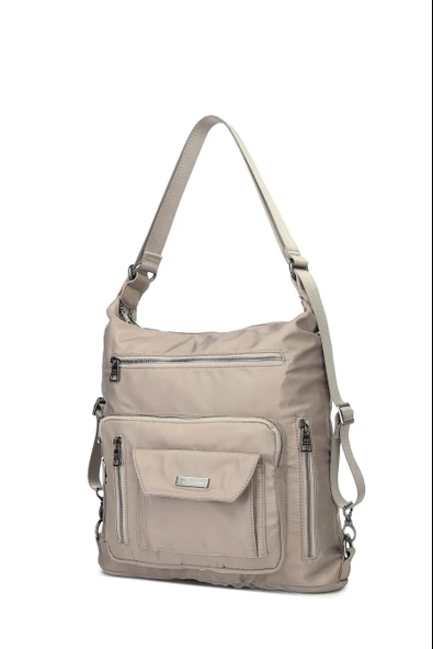 Saten Kumaş Hem Sırt Hem De Omuz Çantası 2129 - Resim 3