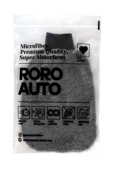 Roro Auto Etna Mikrofiber Araç Yıkama Bezi & Oto Kurulama Havlusu 50X70 & Yıkama Eldiveni Seti - 3
