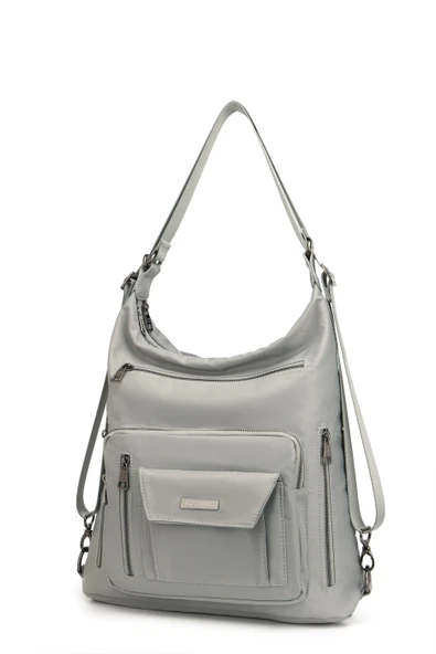 Saten Kumaş Hem Sırt Hem De Omuz Çantası 2129 - Resim 2