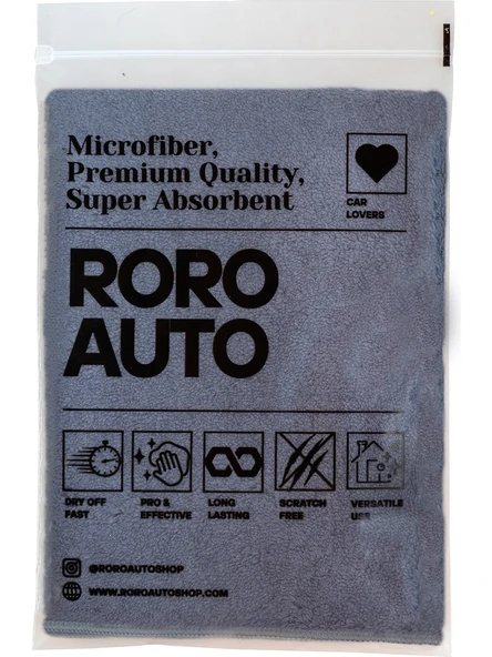 Roro Auto Mikrofiber Araç Kurulama Havlusu(50x70) & Cam Bezi (50x70) Araç Yıkama Seti - 2